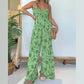 2024 Nouveau Jumpsuit Floral à Bretelles et Jambe Large